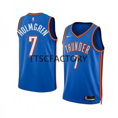 NBA Mænd Trøje Oklahoma City Thunder Chet Holmgren 7 Nike 2022-23 Icon Edition Blå Swingman